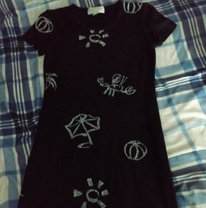 Black  white beach themed dress